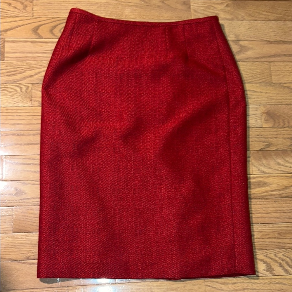 Evan Picone solid red pencil skirt